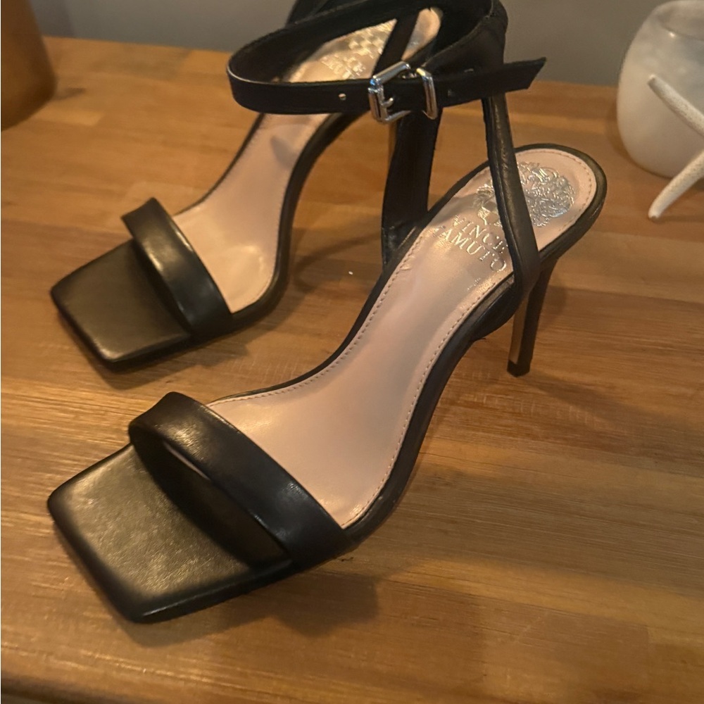 Black Nappa Heels